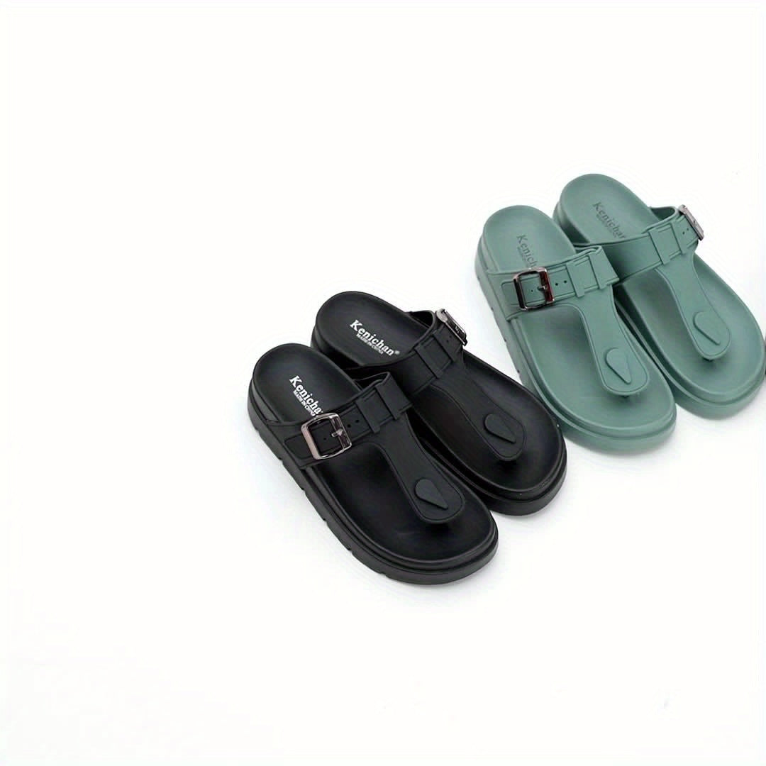 Schwarze Sandalen mit Schnalle und Komfortsohle - Luna