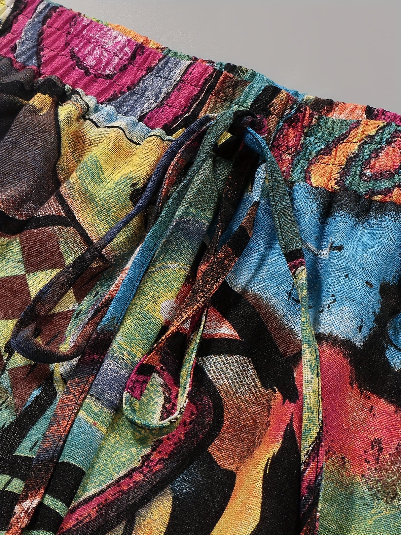 Graublaue Blumenhose Leichtigkeit - Marina