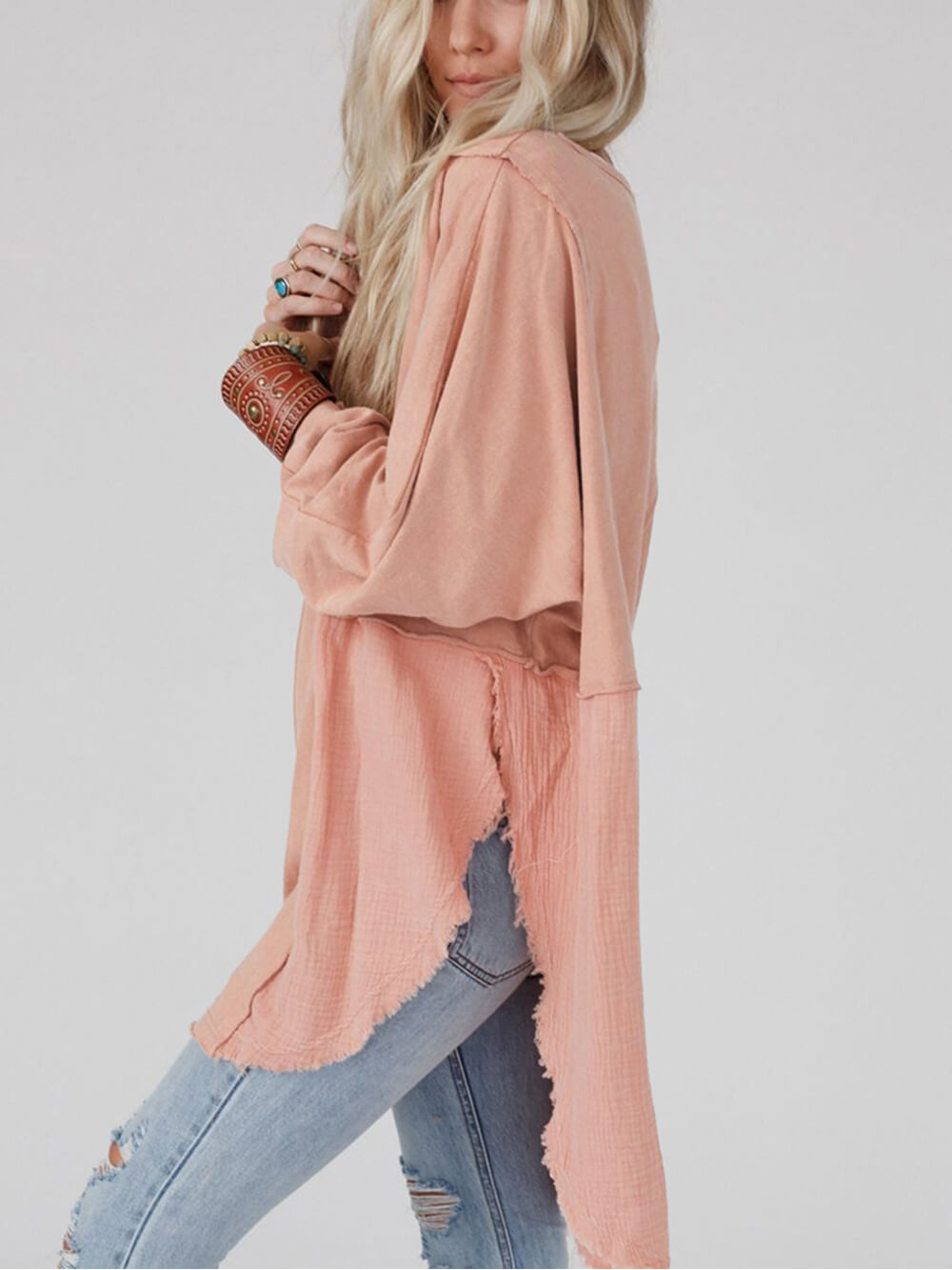 Oversize-Shirt in Rosa mit lässigem Schnitt - Leandra