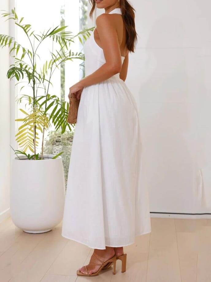 Schwarzes maxikleid halter - Clara