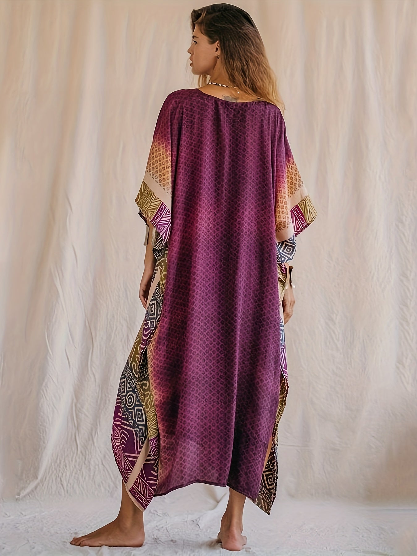 Buntes Maxi-Kaftan Kleid - Lena