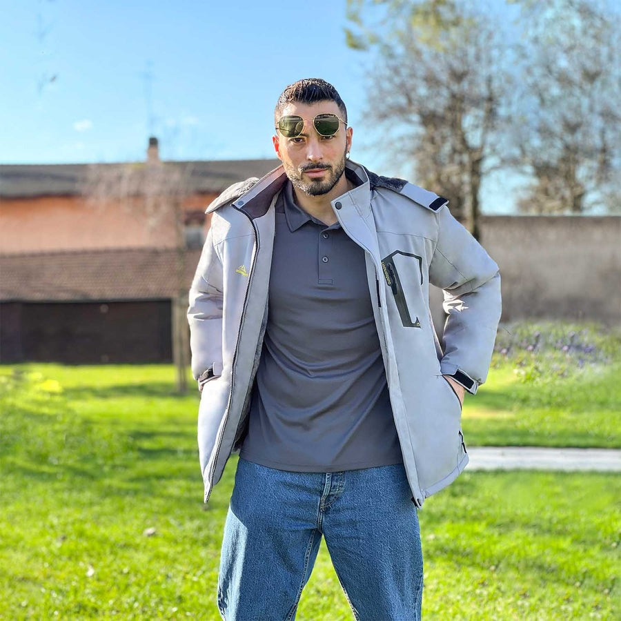 Arctic shield outdoorjacke orange grau - max