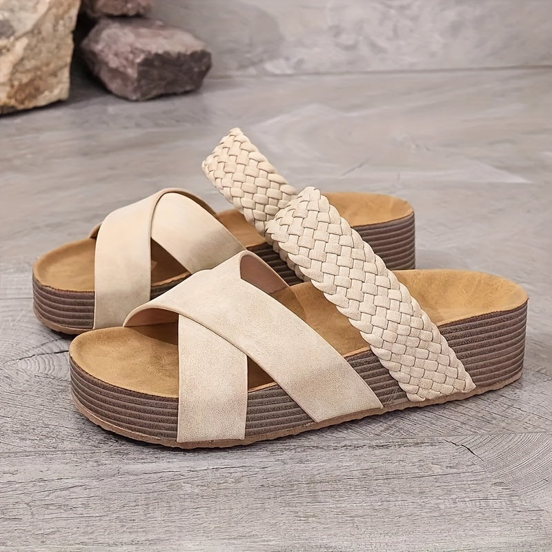 Braune Sandalen mit Keilabsatz - Sophia