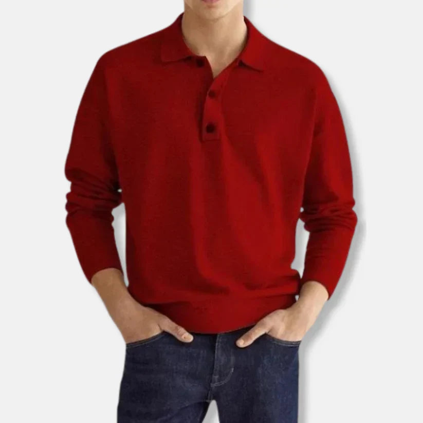 Johan – pullover mit polokragen aus baumwollmischung