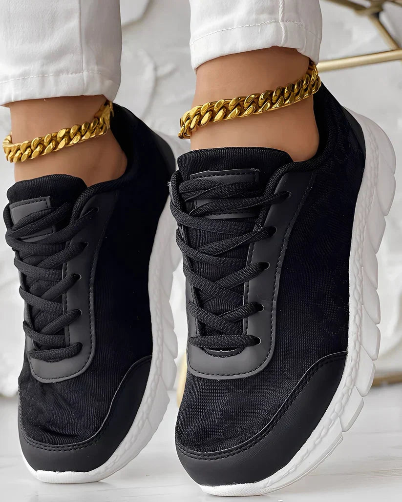 Elisabeth lässige, atmungsaktive sneaker mit blumenmuster – damen