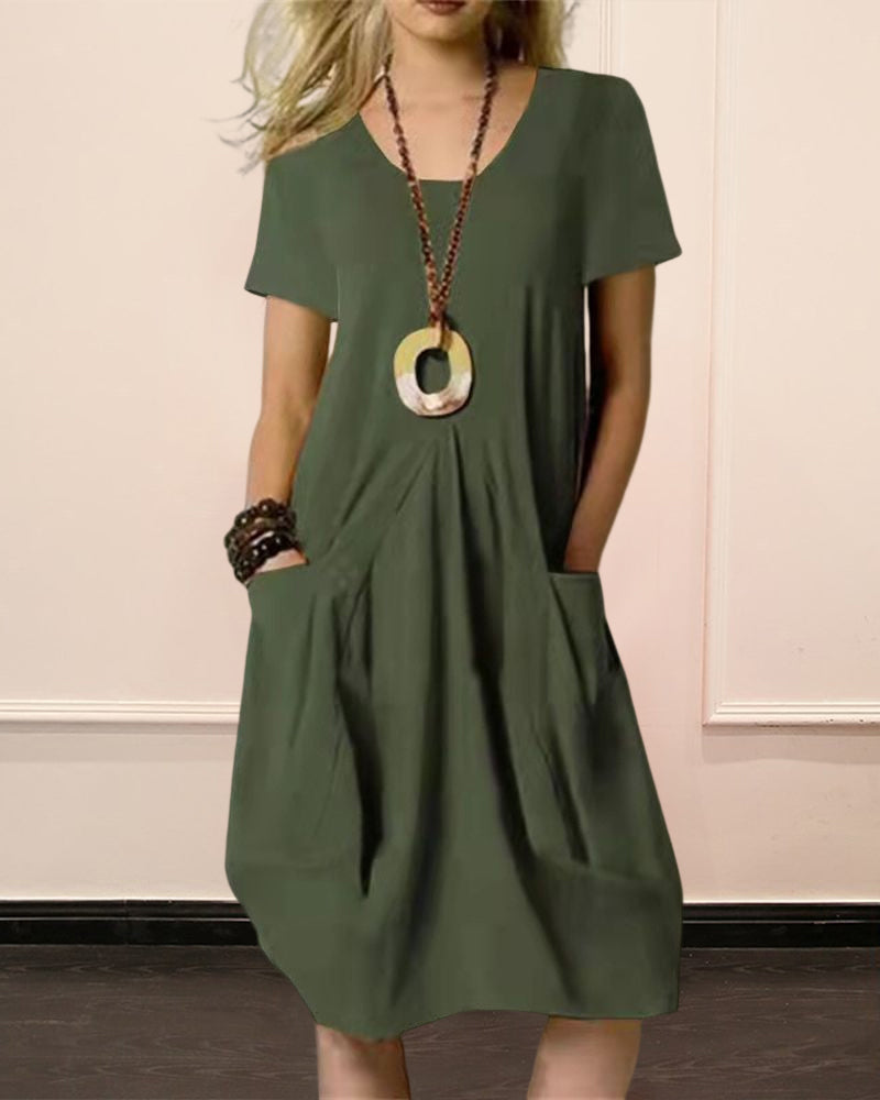 Nora - khaki tunika-kleid