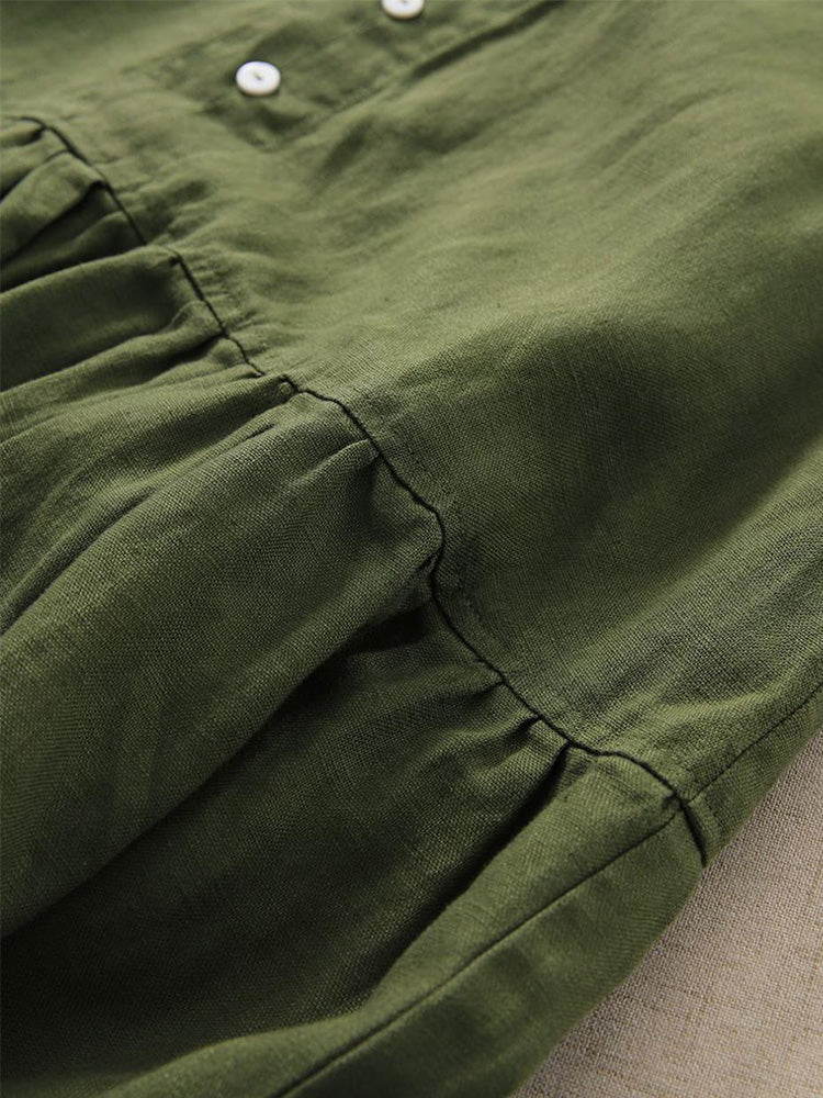 Beiges Ärmelloses Midikleid Mit Knopfdetails - Emma