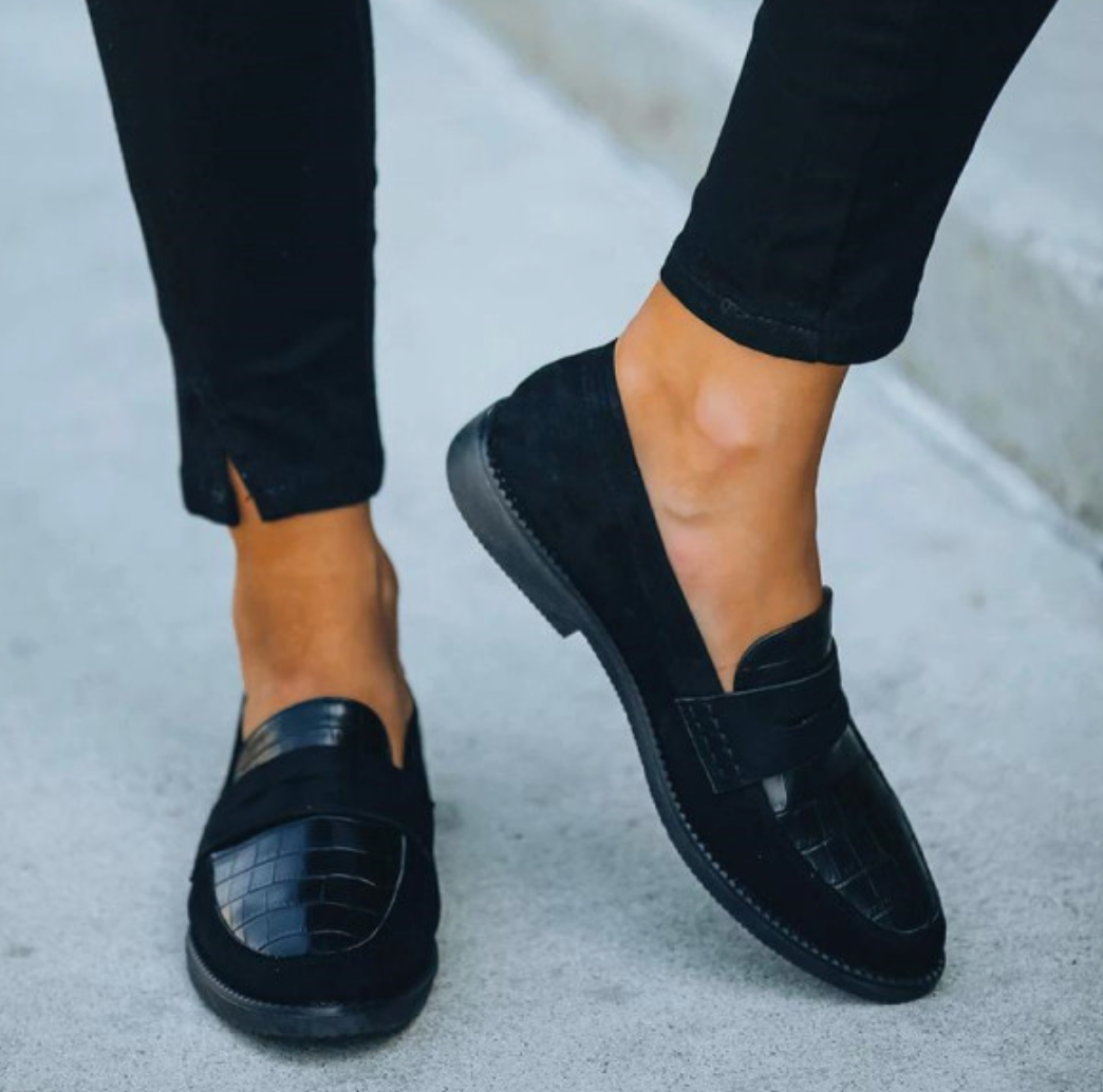 Schwarze Croc-Loafer - Lena