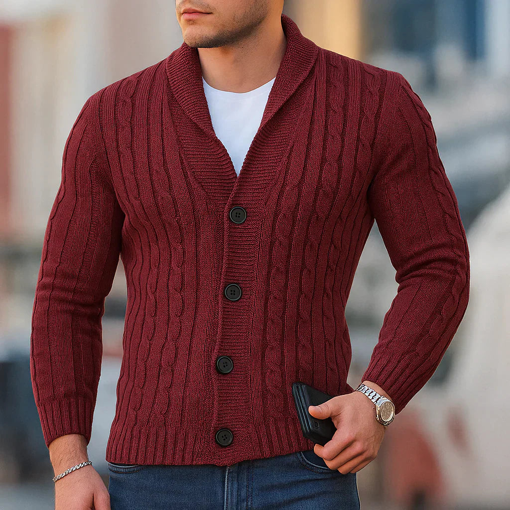 Warmer, klassischer strickcardigan für herren – herren