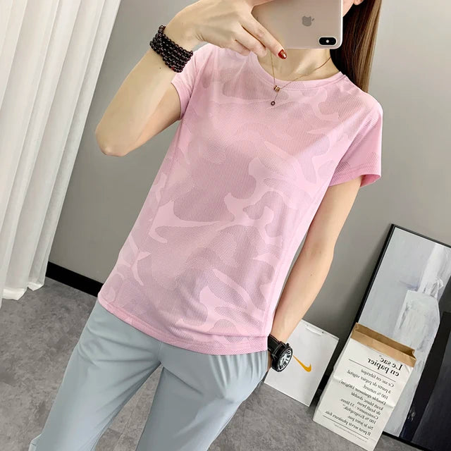 Blaues Camouflage-T-Shirt - Kim