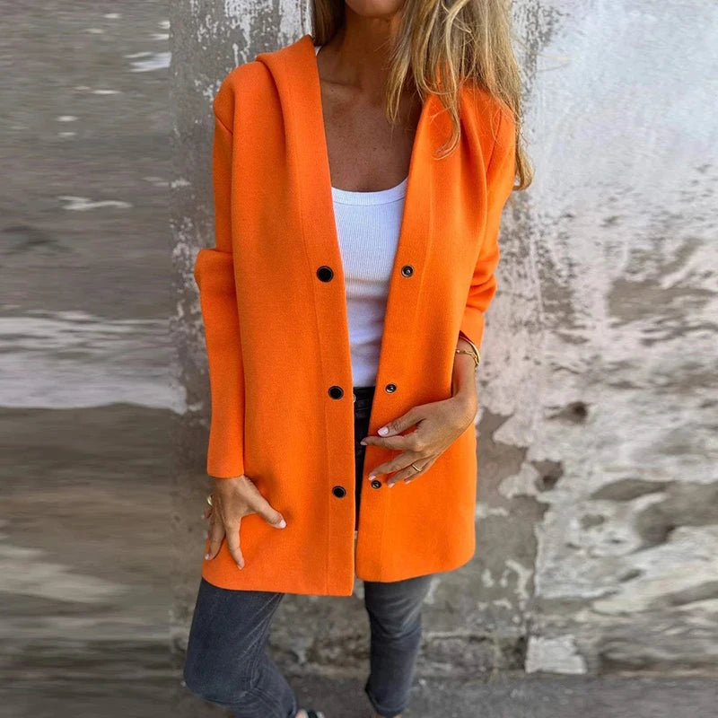 Graue Kapuzenjacke mit Taschen - Ella