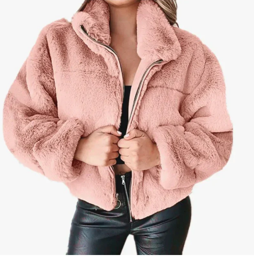 Stylische wintermode teddyjacke für damen - Jana