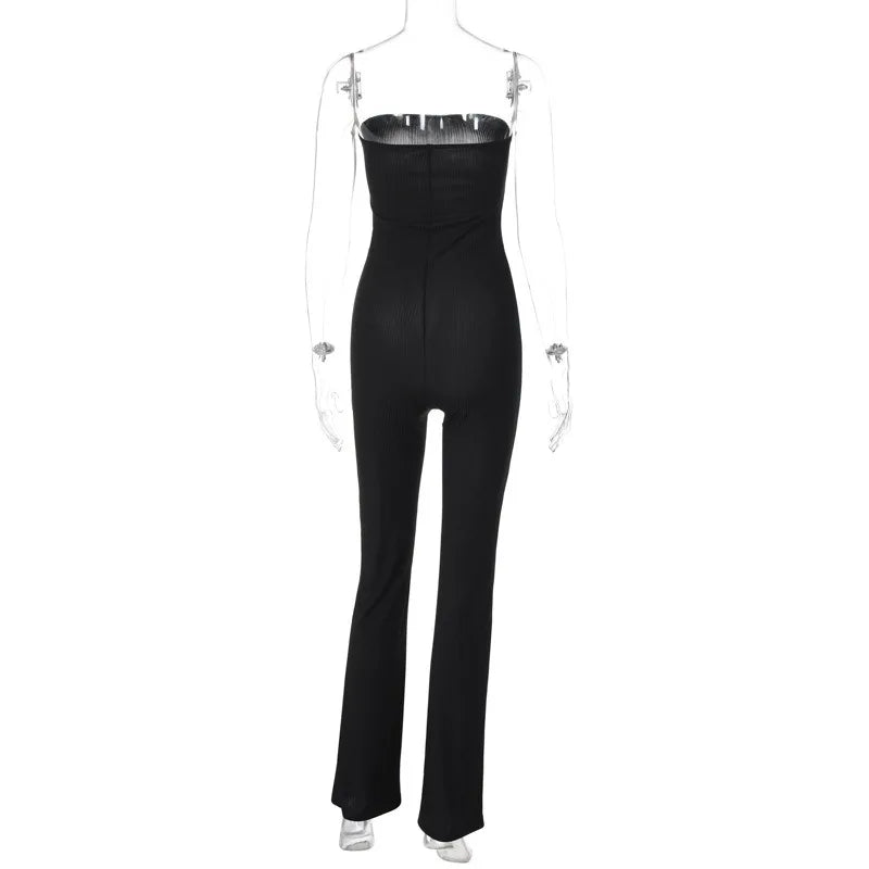 Schwarzer trägerloser Jumpsuit - Fiona
