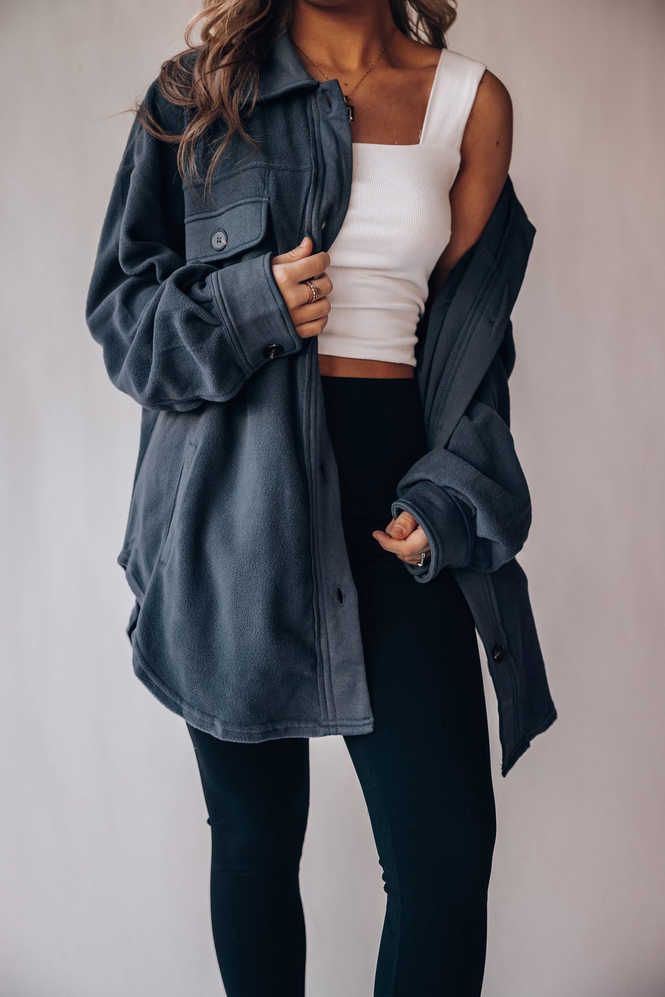 Einreihige Shacket mit Taschen