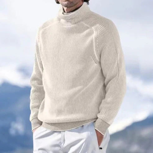 Warmer strickpullover mit stehkragen – herren
