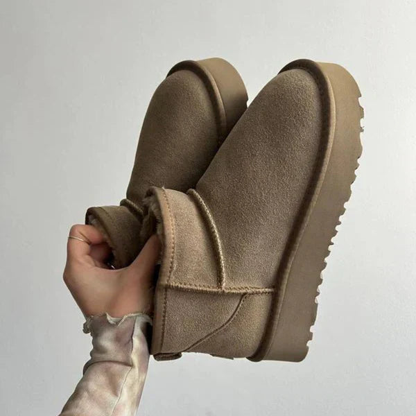 Beige, bequeme plateau-ankle-boots für damen – damen