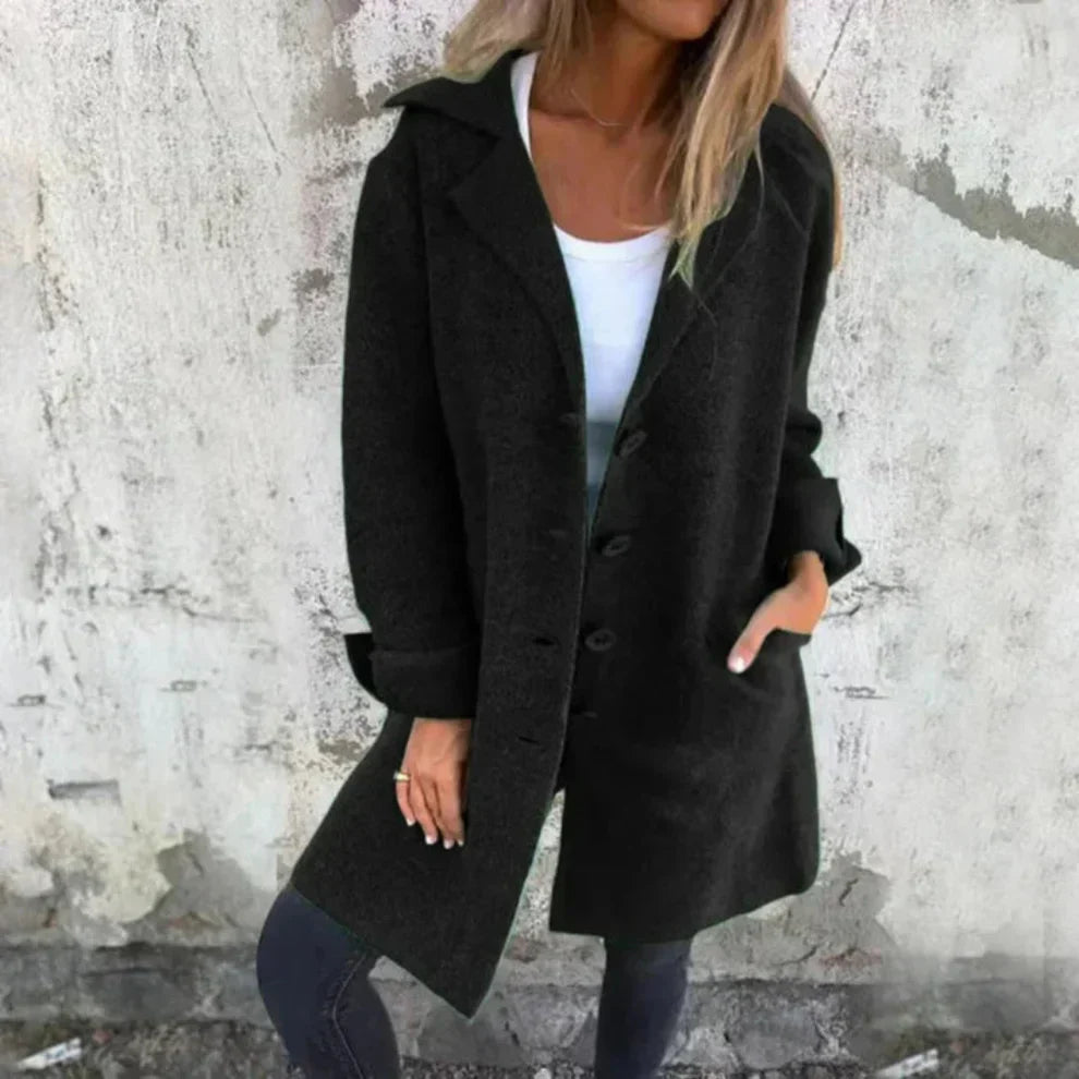 Klassischer langer wollmantel für damen – damen