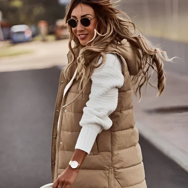 Knielange steppweste für damen – damen