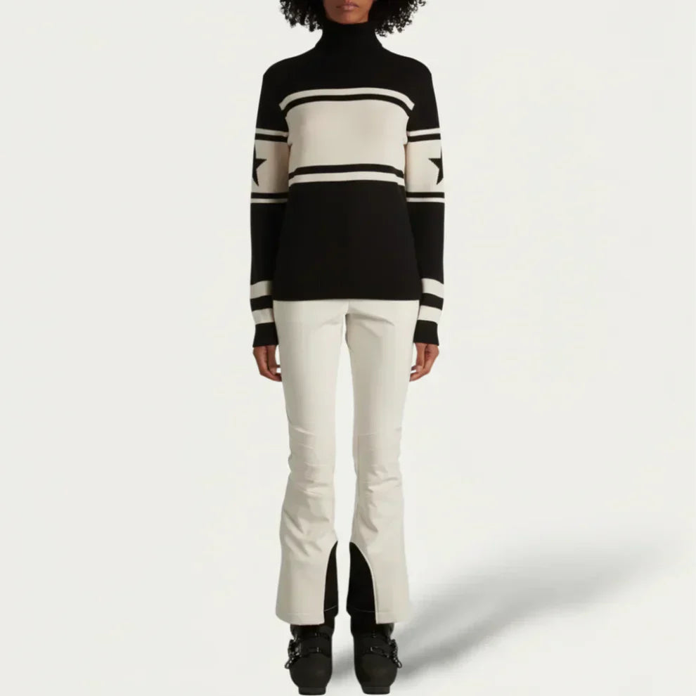 Gestreifter rollkragenpullover für damen