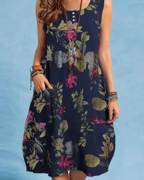 Lara - Gestreiftes Sommerkleid mit Spitzenakzent