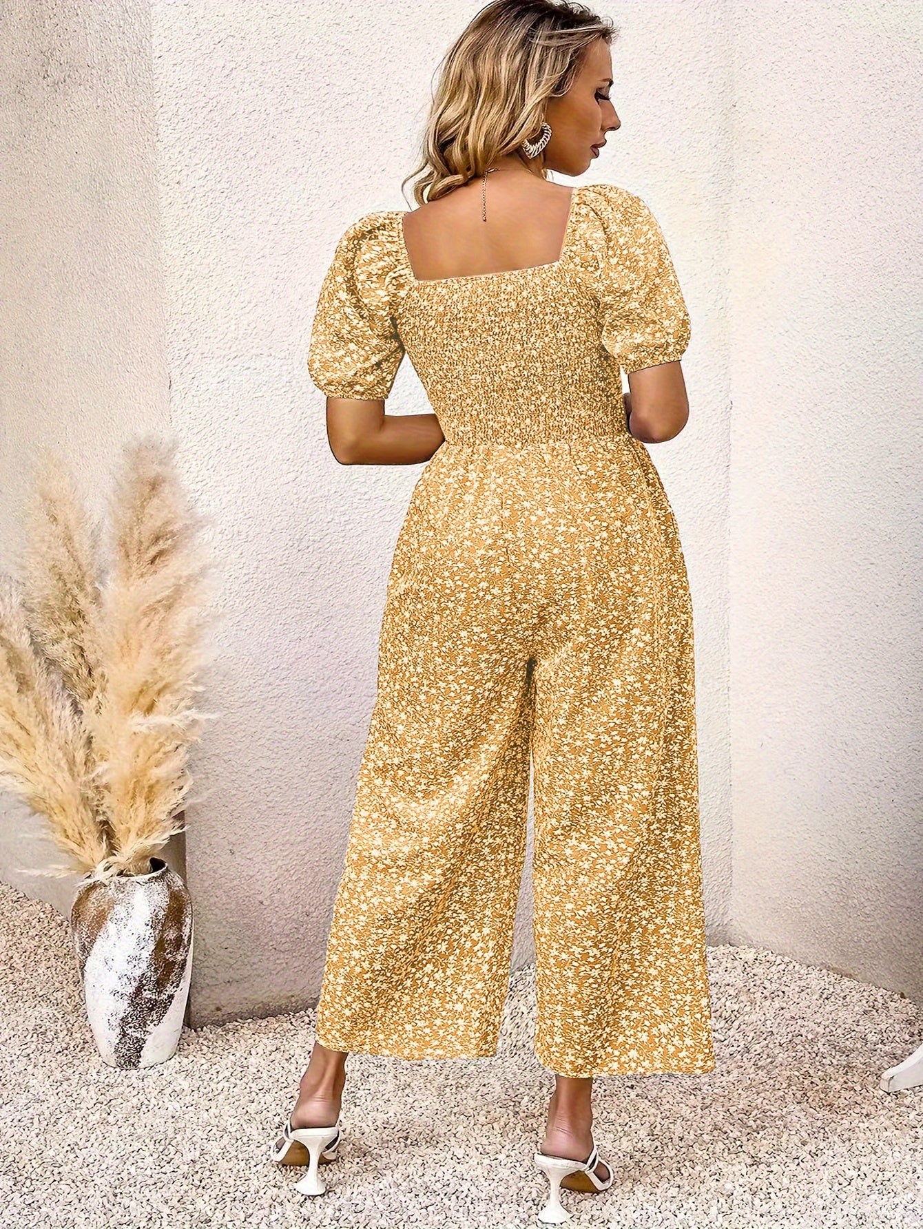 Blauer Blumenjumpsuit - Lina