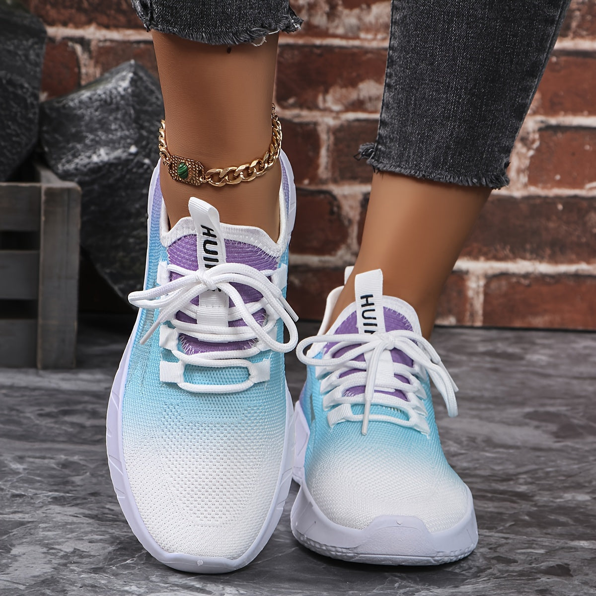 Weiße Grüne Sneaker - Hanna