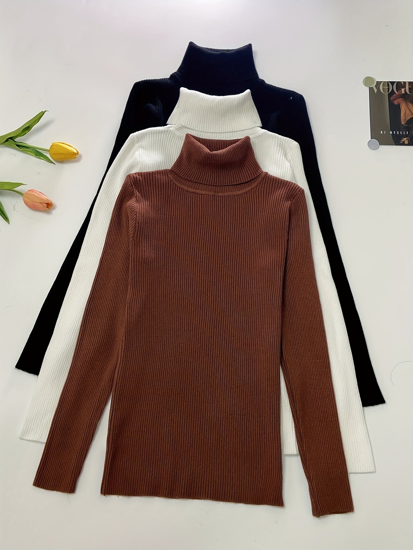 Eleganter Rollkragenpullover – Klassischer Langarm-Style