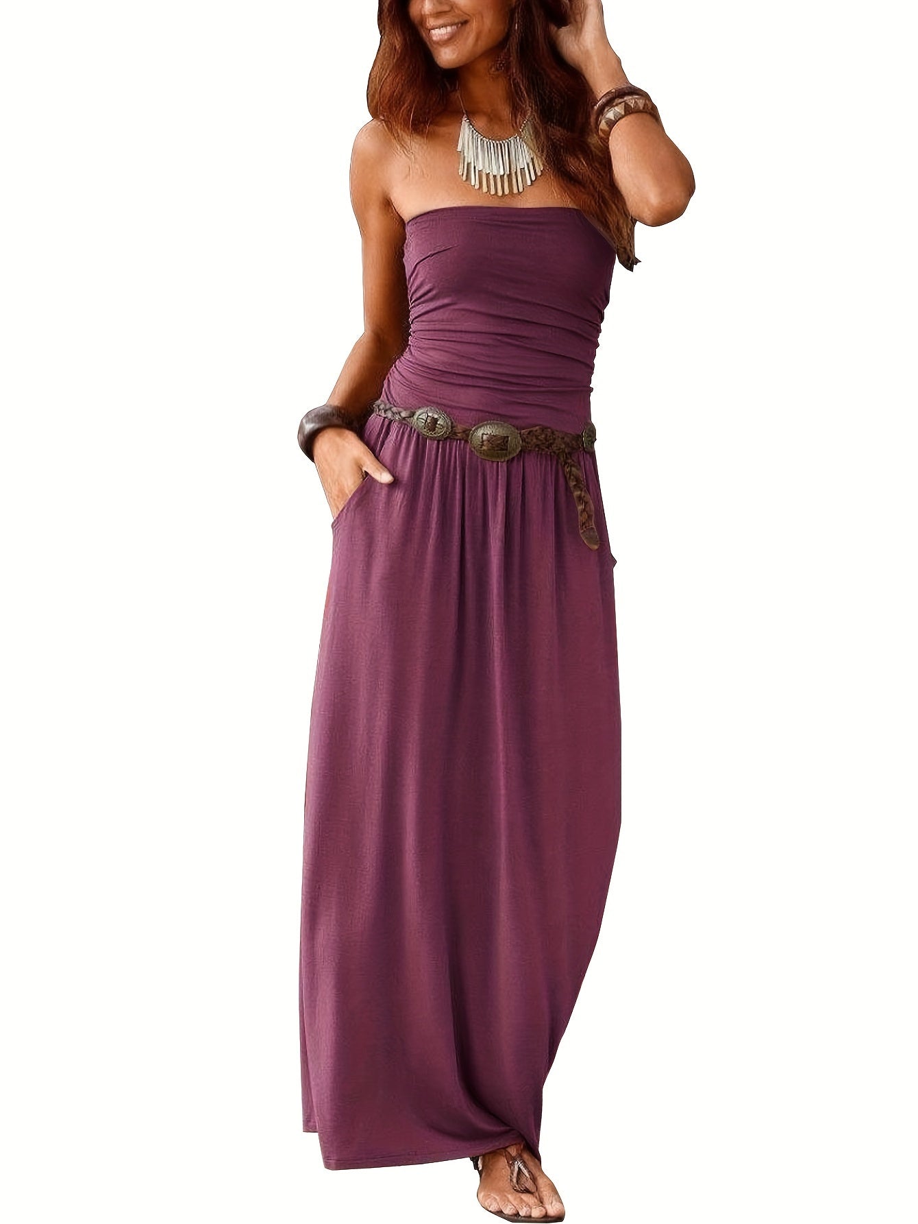 Schwarzes Maxikleid mit Bandeau - Lara