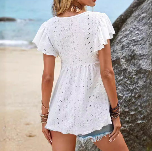 Weiße Spitzenbluse - Anna