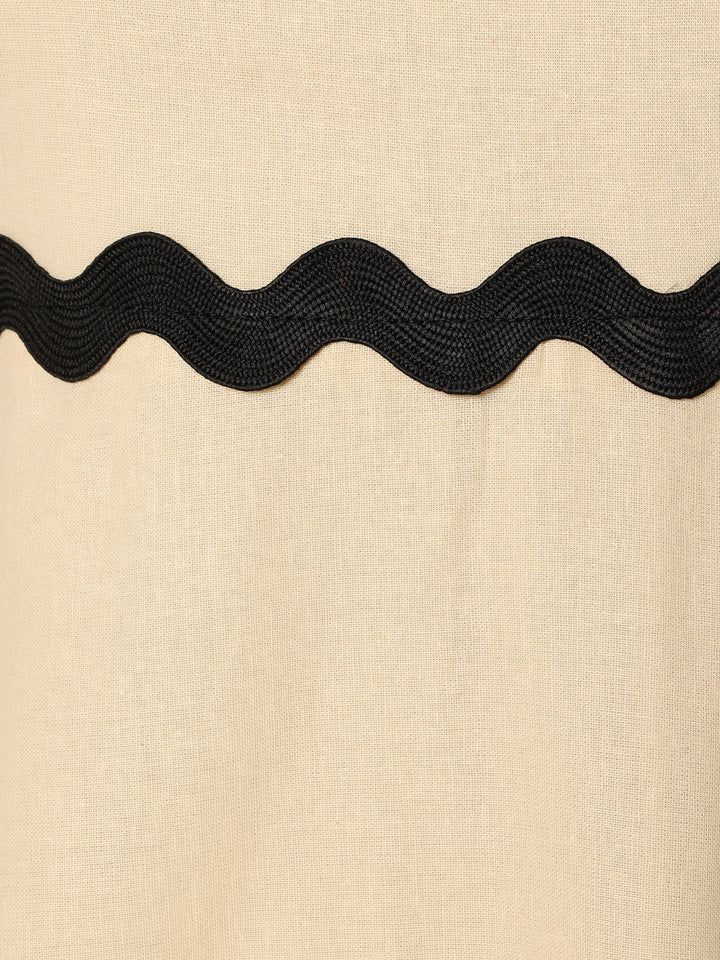 Cremefarbenes Maxikleid Schwarz - Valeria