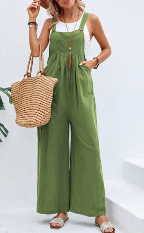 Eleganza Leinen Blüte Jumpsuit