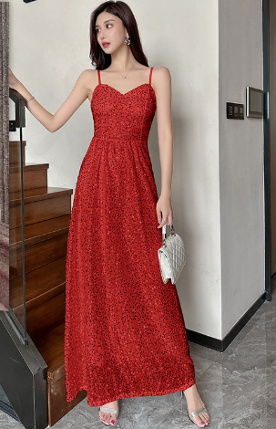 Funkelndes Abendkleid in Rot - Victoria