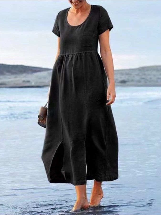 Charmantes Midikleid mit Taschen – Lässige Eleganz trifft Funktionalität