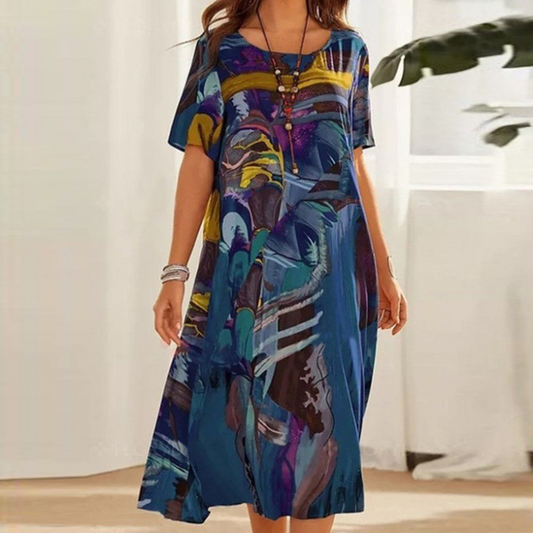 Blaues Midi-Sommerkleid - Sophia