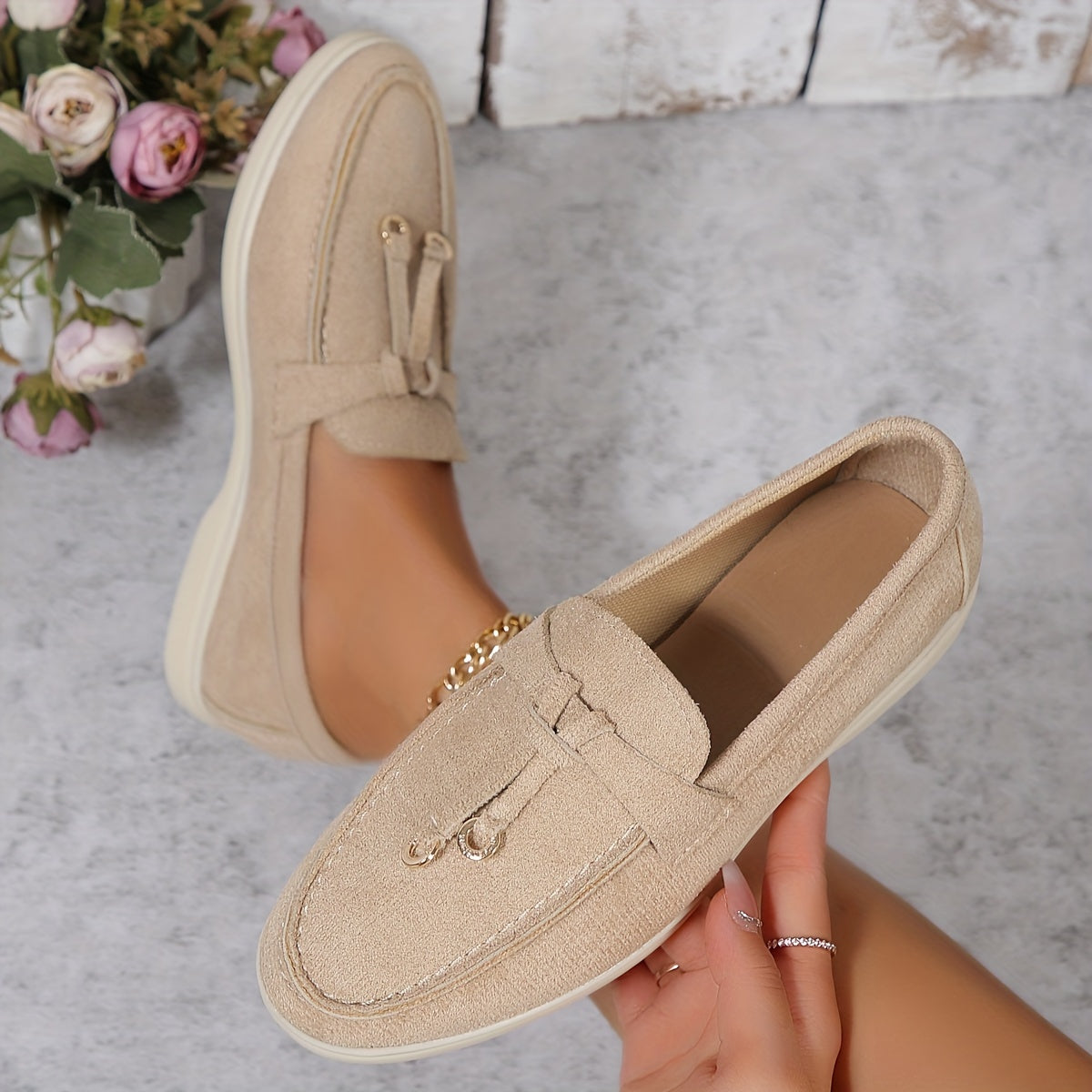 Beige Elegante Loafers - Anna
