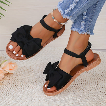 Schwarze Bogen-Sandalen - Jessica