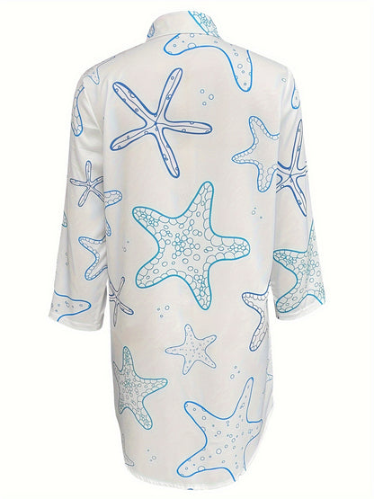 Buntes Kurzarm-Hemdkleid - Marlene