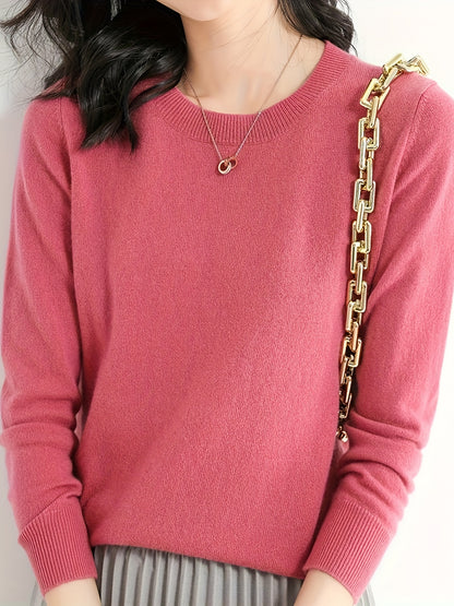 Lila Rundhalspullover – Sophia