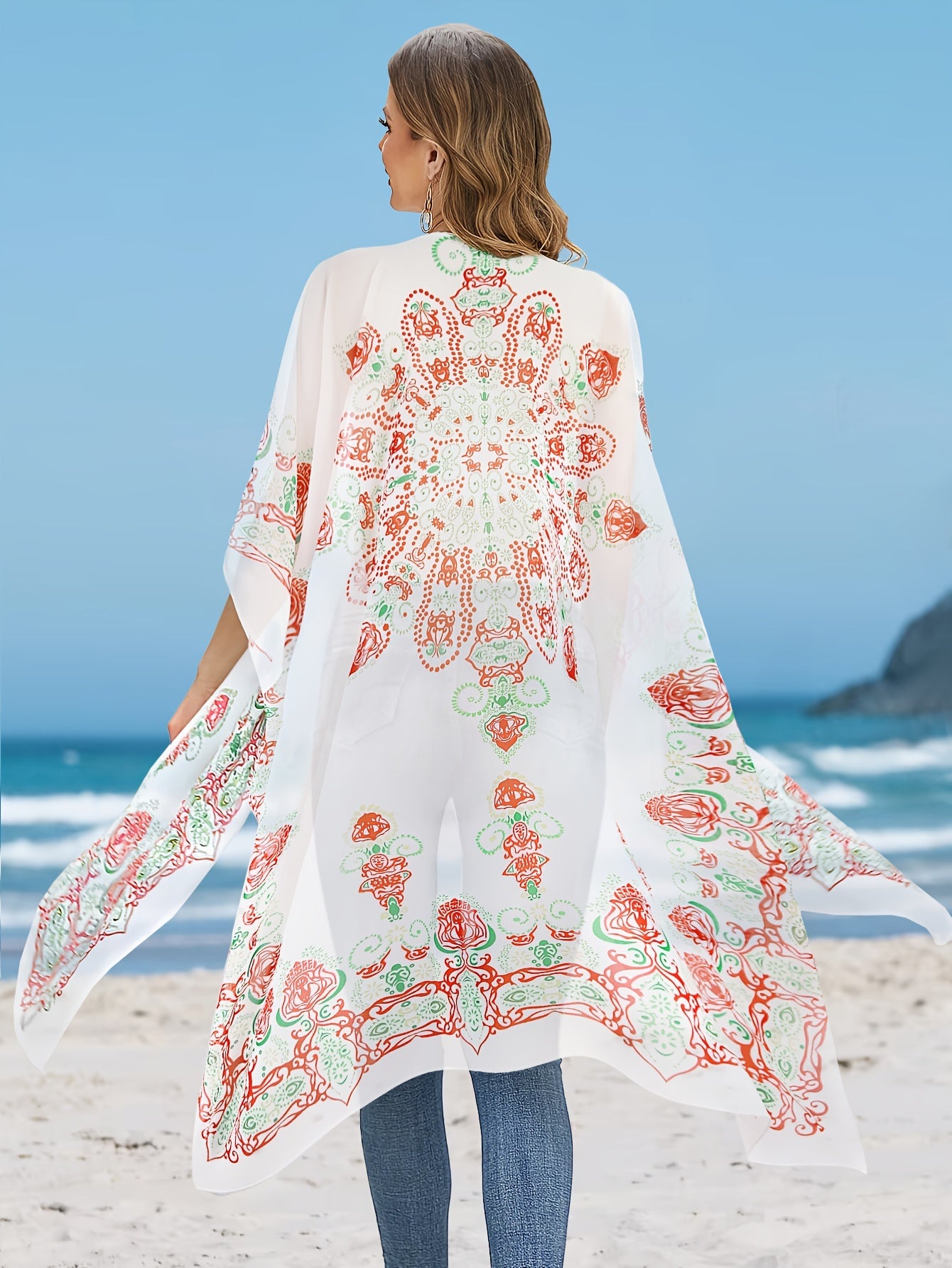 Weißes Boho-Kimono - Clara
