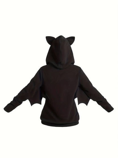 Halloween Fledermaus-Kapuzenpulli, Cosplay Zip-Up Hoodie