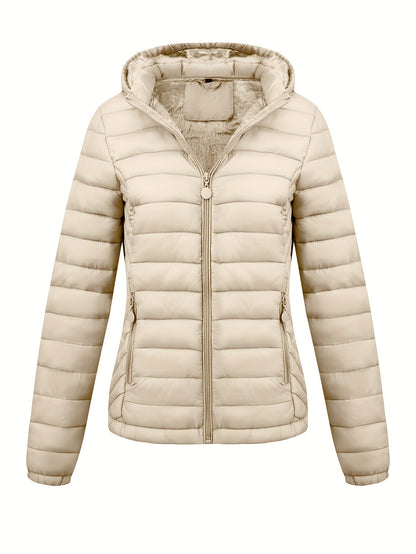 Damen Zip-up hoodie puffy coat