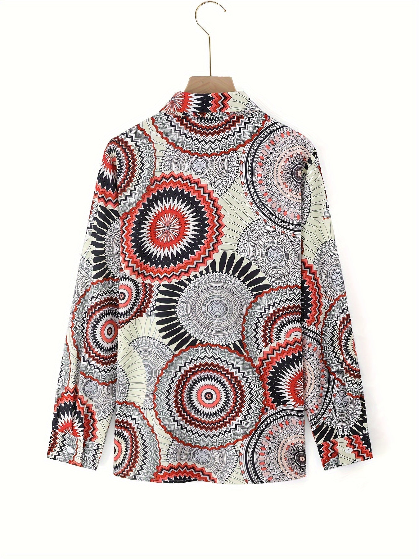 Bunte Geometrische Print-Bluse mit Krawattenfront - Zara