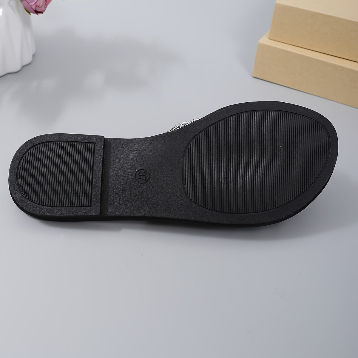 Schwarze Glitzersandalen - Glamour Strass Design - Sara