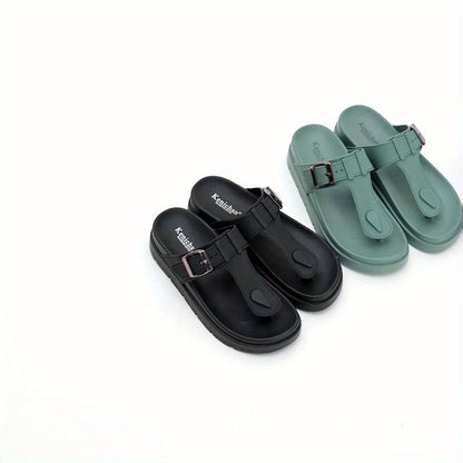 Schwarze Sandalen mit Schnalle und Komfortsohle - Luna