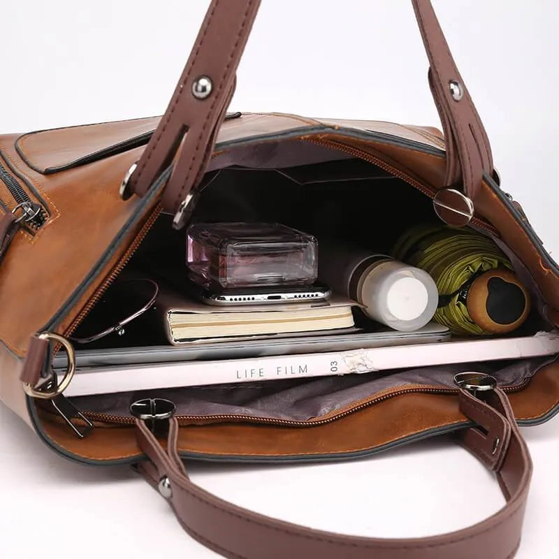 Clara - Cognac Leder-Handtasche