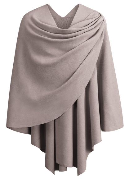 Schwarzer Poncho Pullover mit Überkreuz-Front - Eleganza