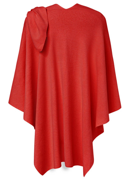 Schwarzer Poncho Pullover mit Überkreuz-Front - Eleganza