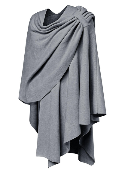 Schwarzer Poncho Pullover mit Überkreuz-Front - Eleganza