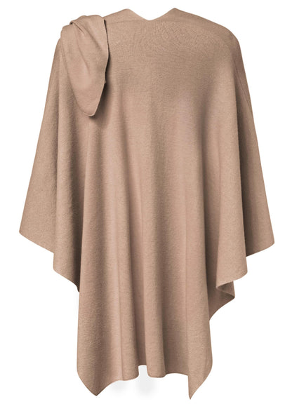 Schwarzer Poncho Pullover mit Überkreuz-Front - Eleganza