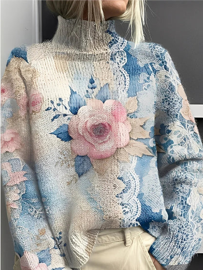 Giselle bunter rollkragenpullover – damen